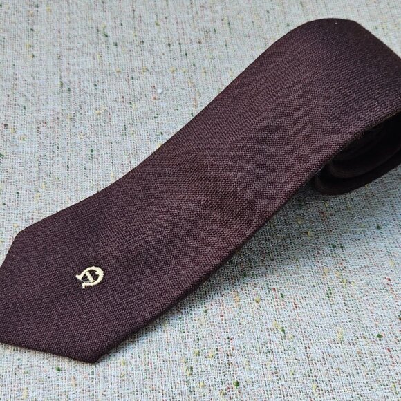 Vintage Etienne Aigner Men Ties Dark Brown Clasic Necktie - Picture 2 of 10